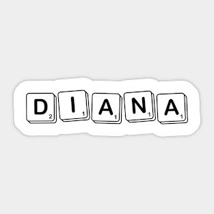 Diana - Scrabble Tiles Sticker